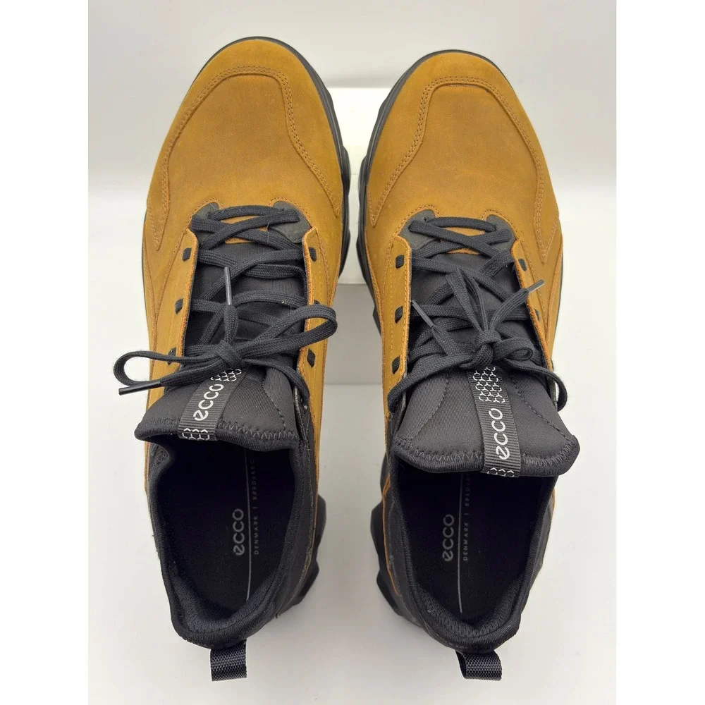 ECCO MX Mens Low Sneaker Amber Black Leather Outdoor Shoe 820184-52034 Size 46